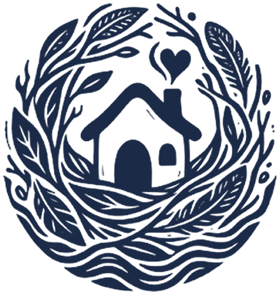 The Bombay Nest emblem: a small house inside a woven nest